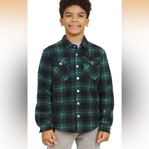 Eddie Bauer Plush Faux Sherpa Lined Fleece Button-Down Shirt Jacket M /325-bb2